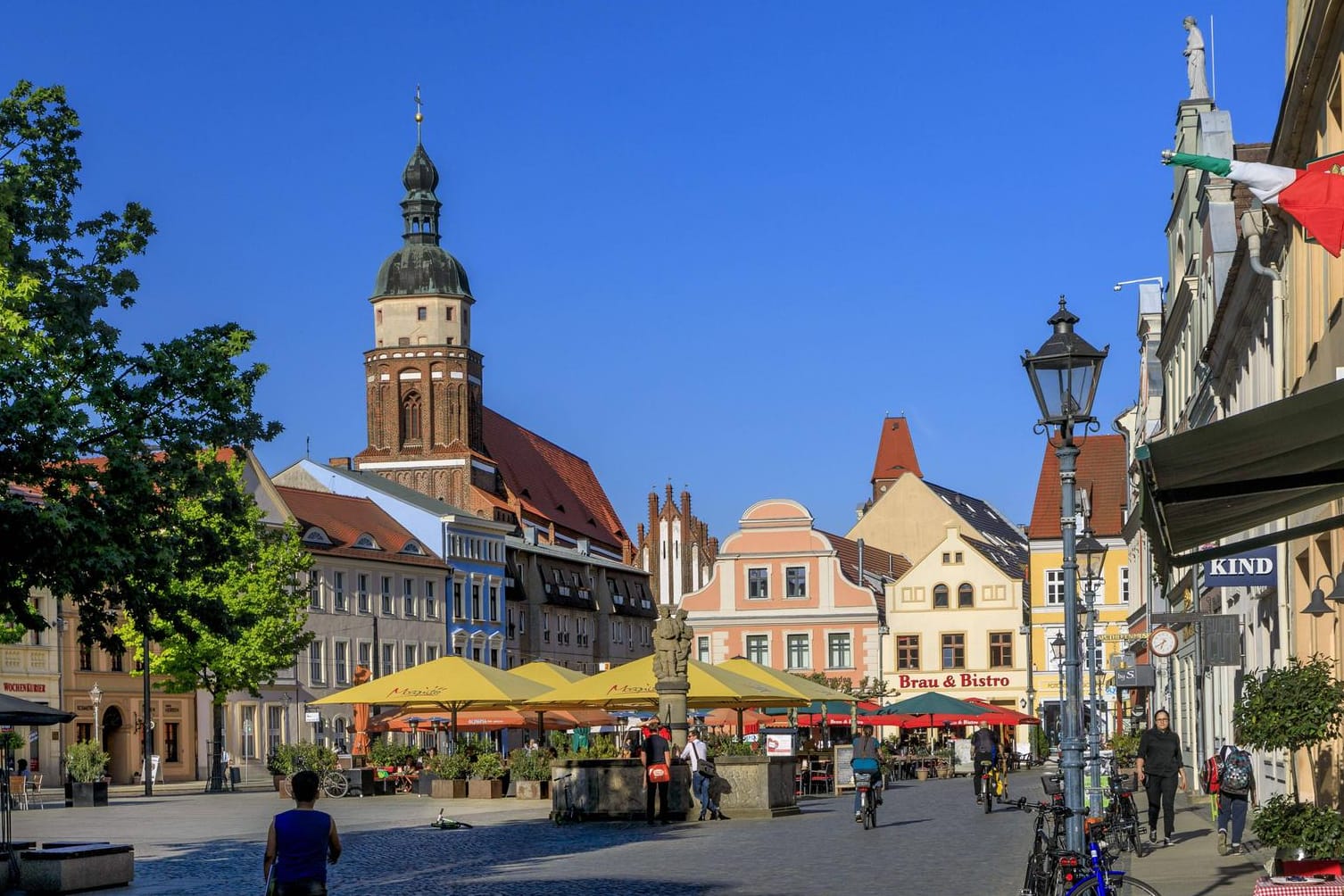 Der Altmarkt in Cottbus: In der brandenburgischen Stadt wurde das Auto einer Grünen-Politikerin angegriffen.