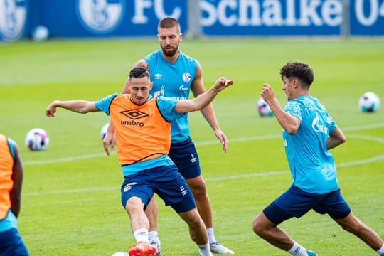 Die Schalker Spieler beim Trainingsauftakt.