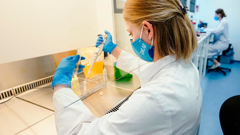 Mitarbeiterinnen eines Labors werten Coronavirus-Tests aus: Die Zahl der Infektionen in Deutschland steigt derzeit wieder leicht an.