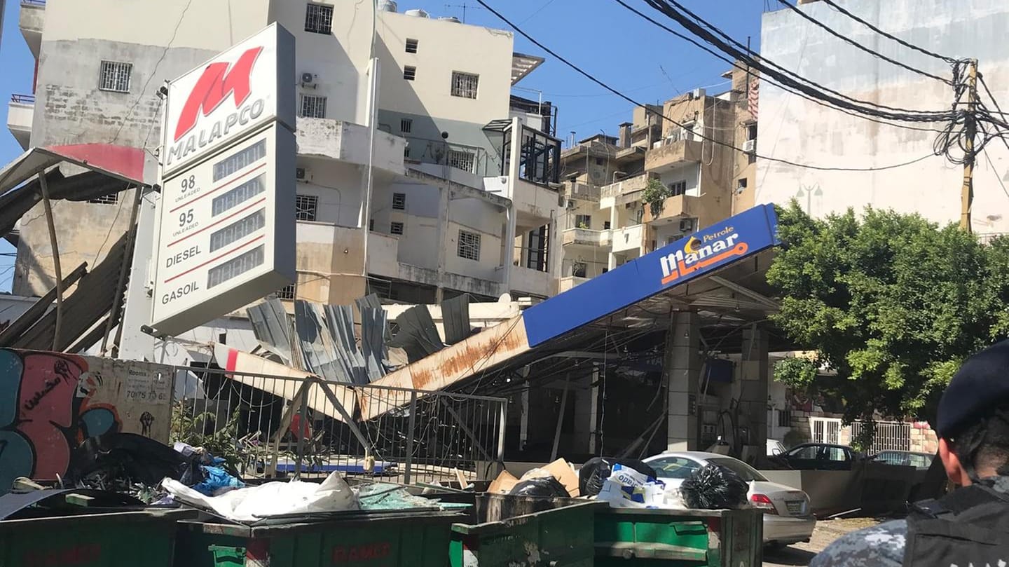 Zerstörte Tankstelle: Die Explosion ließ im Zentrum von Beirut praktisch kein Gebäude unbeschädigt.