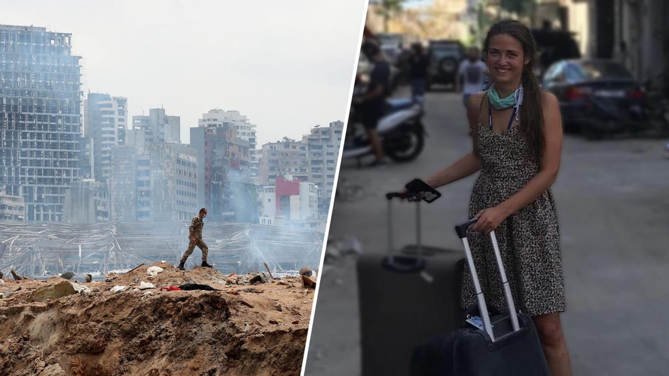 Rückkehr in zerstörte Wohnung: Olivia Schmitz entging durch Zufall der Katastrophe in ihrem Wohnort Beirut.