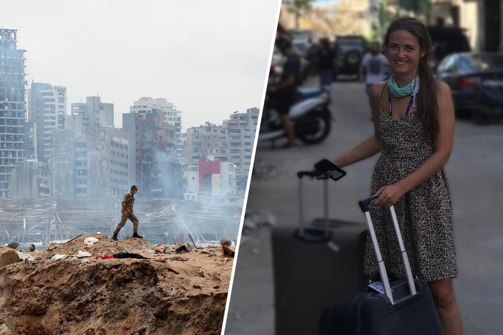 Rückkehr in zerstörte Wohnung: Olivia Schmitz entging durch Zufall der Katastrophe in ihrem Wohnort Beirut.