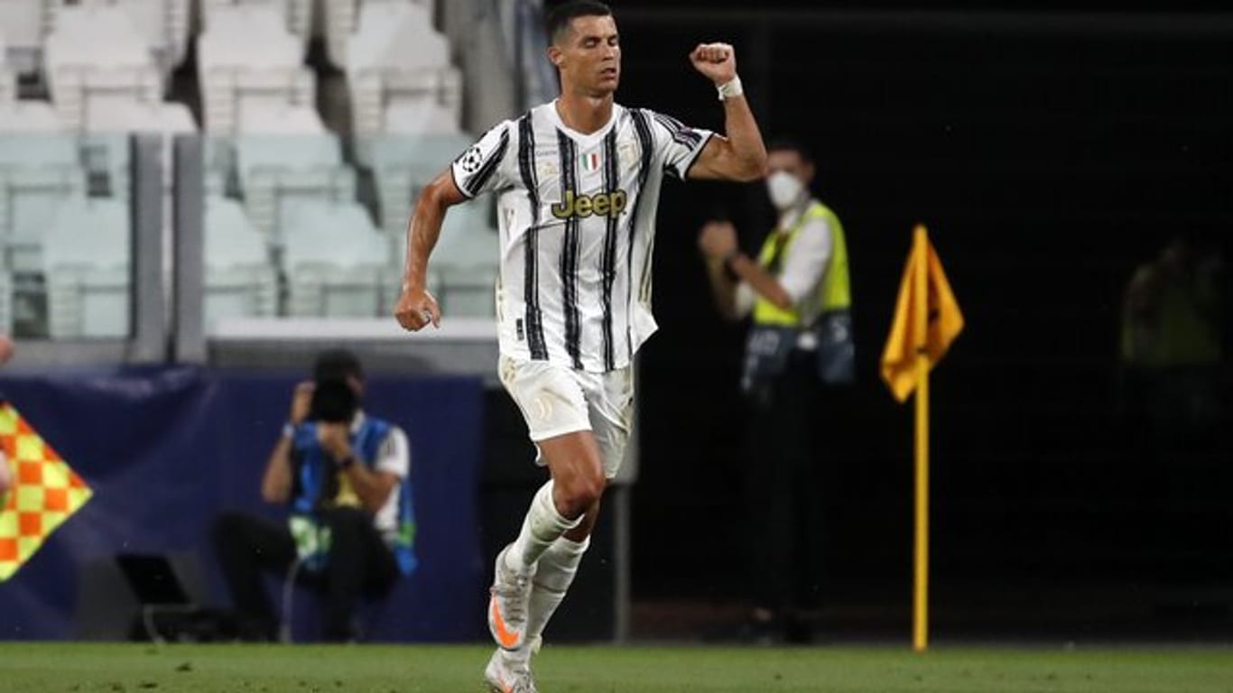 Cristiano Ronaldo bejubelt sein Tor für Juventus Turin zum 1:1 gegen Olympique Lyon.
