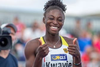 Lisa Marie Kwayie ist erstmals deutsche Meisterin über 100 Meter.