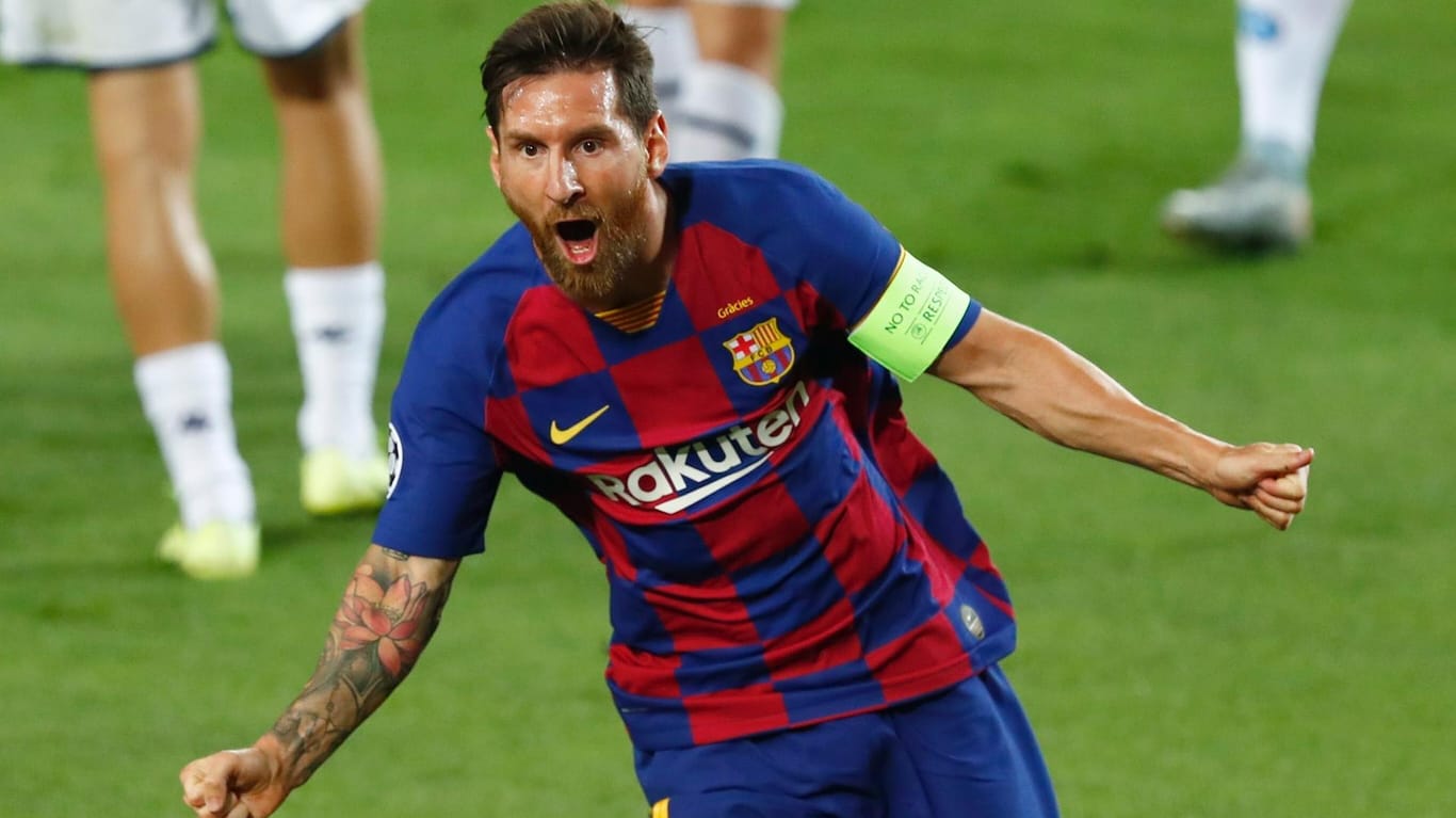 Lionel Messi jubelt über seinen Treffer gegen Neapel.