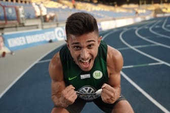 Lief die 100 Meter in starken 10,09 Sekunden: Deniz Almas jubelt als neuer Deutscher Meister.