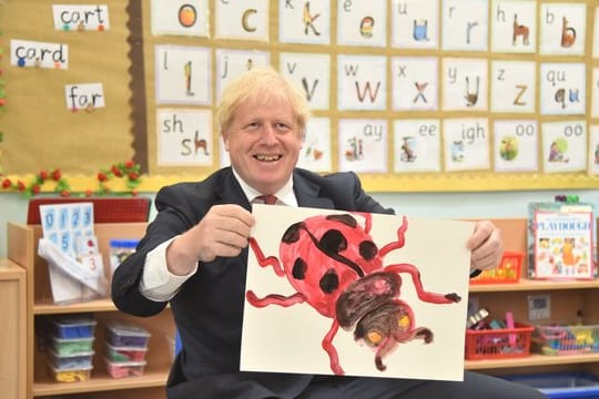 Premierminister Boris Johnson im vergangenen Monat beim Besuch einer Schule in der Grafschaft Kent.