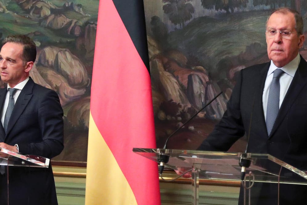 Der deutsche (l.) und der russische Außenminister unterhielten sich in Moskau zu akuten Herausforderungen und Krisen.