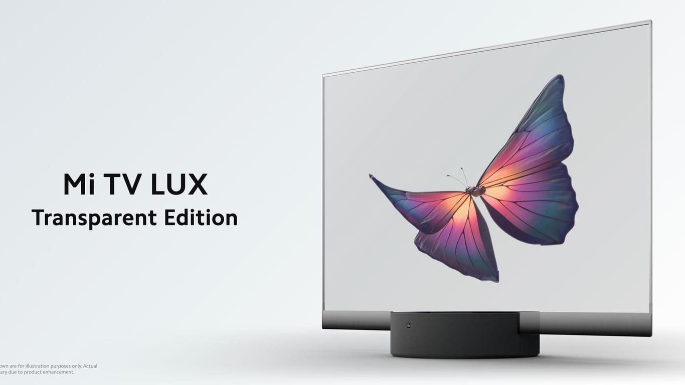 Werbebild von Xiaomi: Der Mi TV Lux ist der erste transparente OLED-Fernseher.