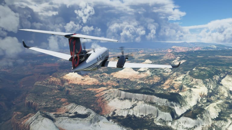 Ein Screenshot vom "Flight Simulator": Nutzer können realistische Wetterdarstellungen erwarten.