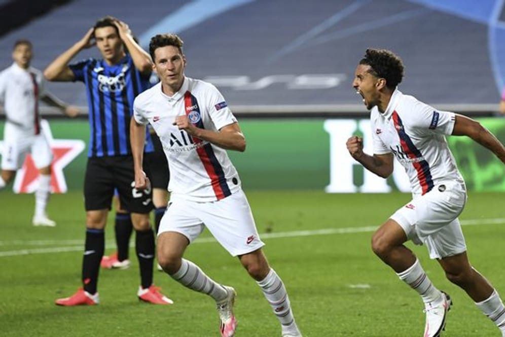Marquinhos (r) drehte mit seinem Ausgleichstreffer das Spiel zu Gunsten von PSG.