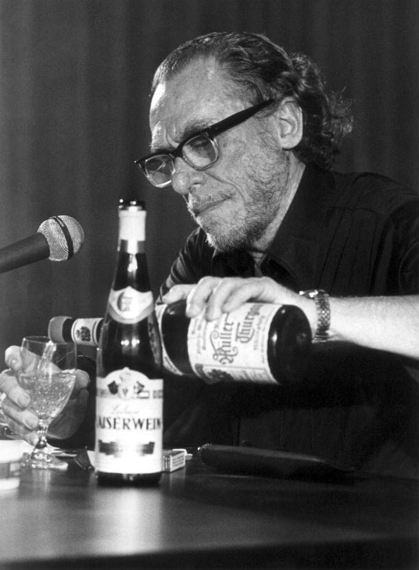 Charles Bukowski während einer Lesung im Jahr 1978 in Hamburg.