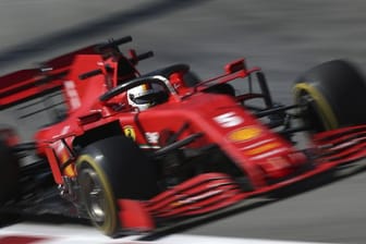 Ferrari-Pilot Sebastian Vettel beim Training in Barcelona.
