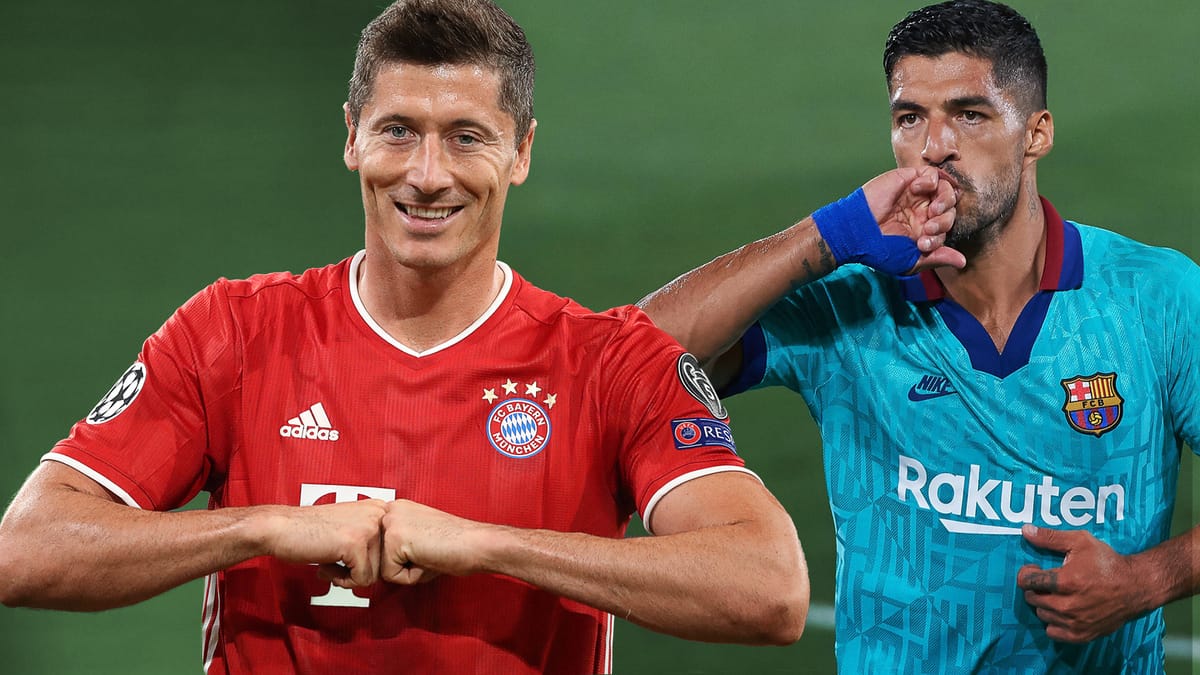 Robert Lewandowski (l.) und Luis Suarez: Die beiden Mittelstürmer sind weltweit gefürchtet.