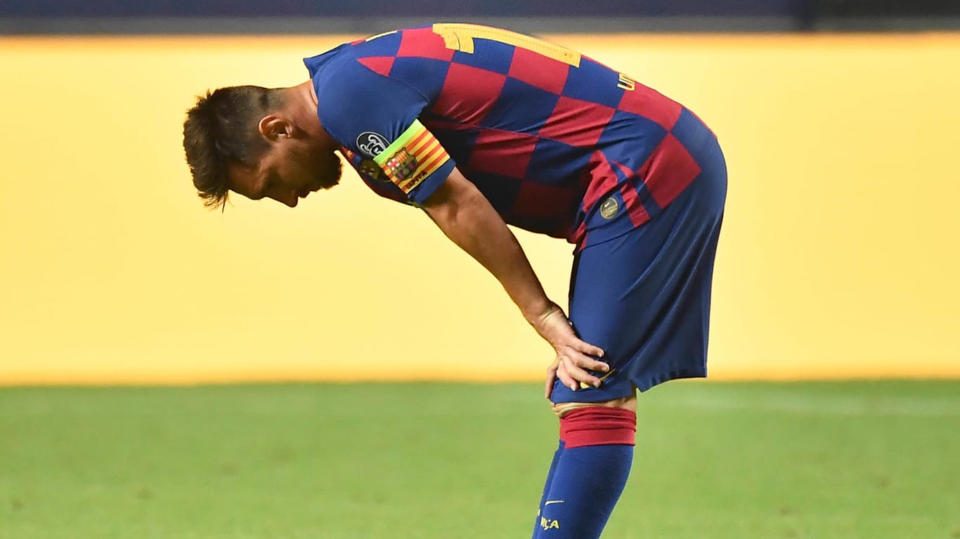 Ein enttäuschter Lionel Messi: Der Argentinier und sein Team wurden vom FC Bayern überrollt.