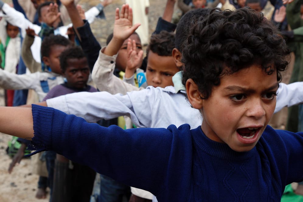 Jemenitische Kinder in Sanaa: Der Bedarf an humanitärer Hilfe wächst.