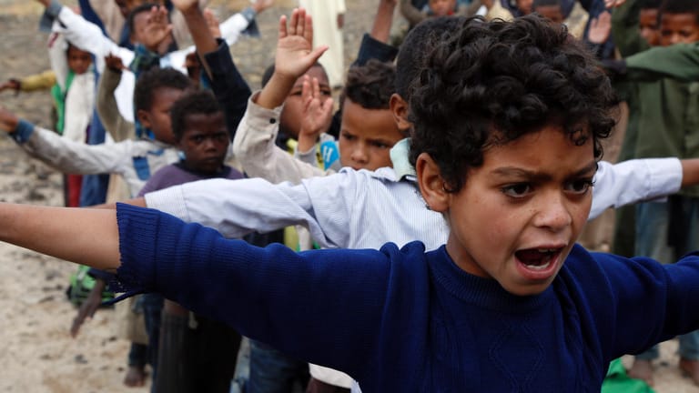 Jemenitische Kinder in Sanaa: Der Bedarf an humanitärer Hilfe wächst.