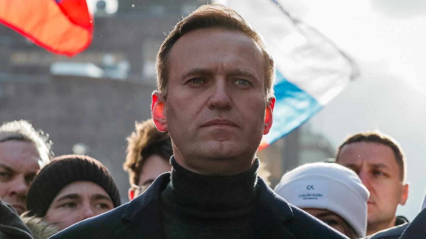 Februar 2020: Alexej Nawalny auf einer Gedenkkundgebung für den getöteten Boris Nemzow in Moskau.