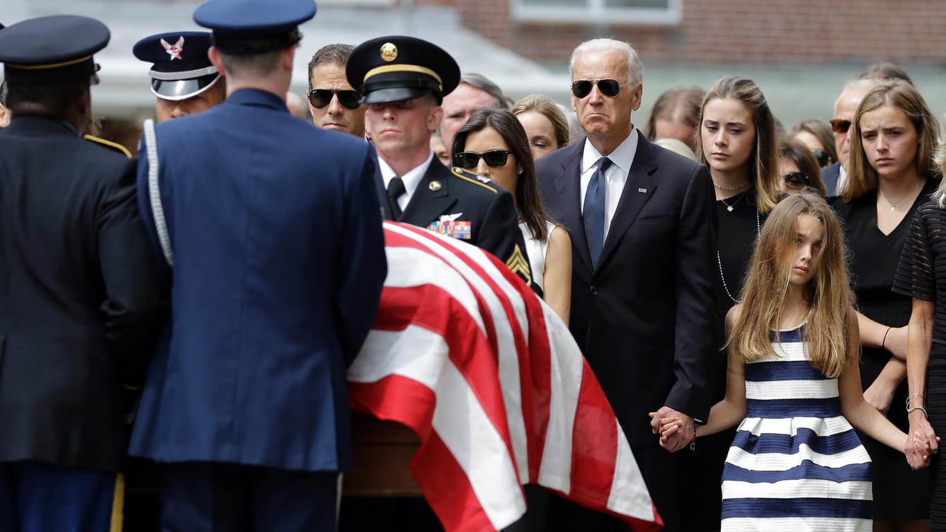 Biden-Familie bei der Trauerfeier für Beau: Er starb im Alter von 46 Jahren an einem Hirntumor.