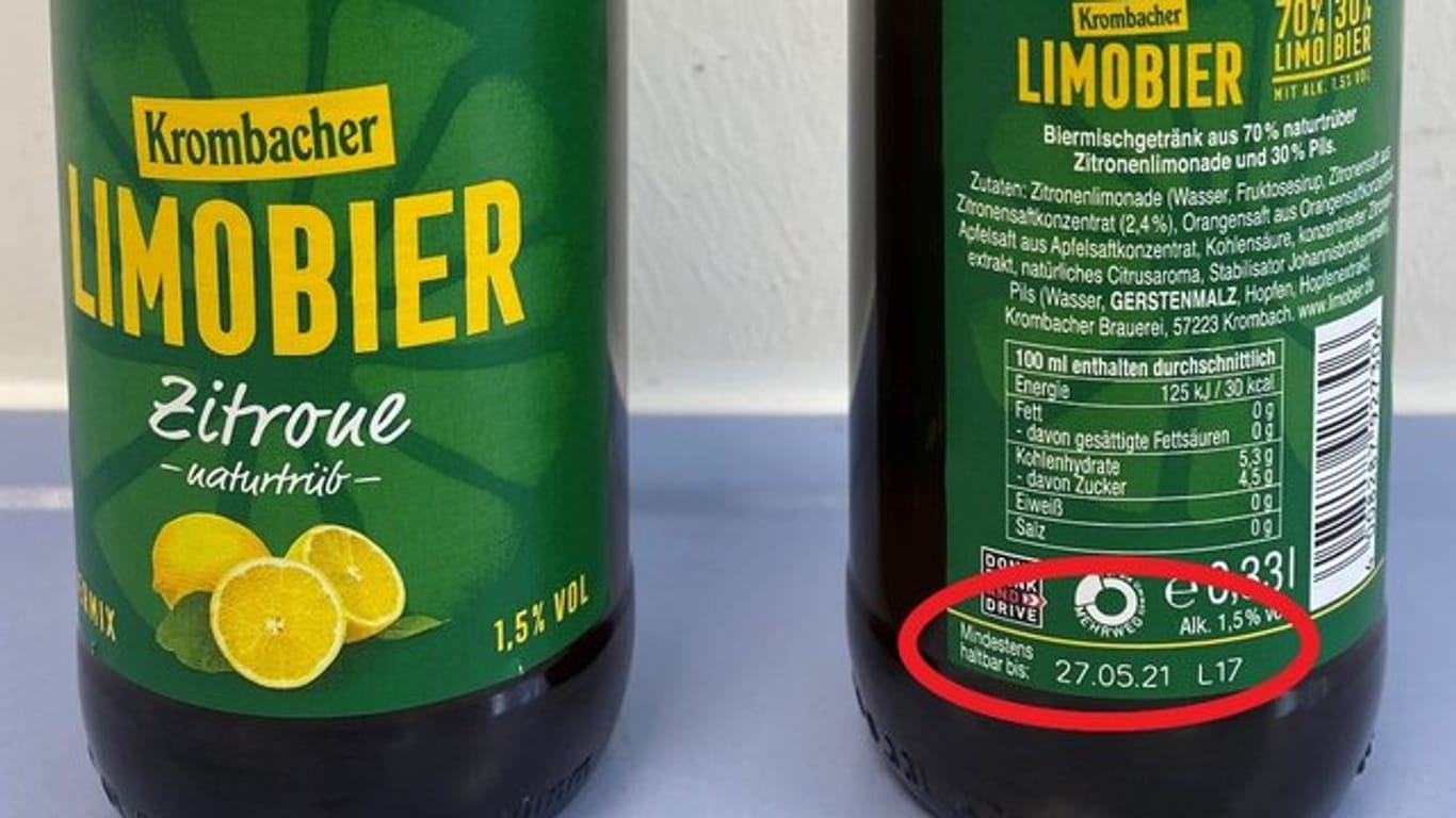 Die Krombacher Brauerei ruft das Produkt "Limobier Zitrone naturtrüb" zurück.