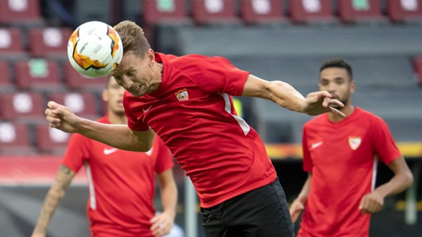 Steht in der Startelf gegen Inter Mailand: Luuk de Jong vom FC Sevilla in Aktion beim Abschlusstraining.