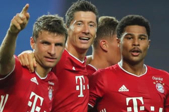 Müller, Lewandowski und Gnabry beim Halbfinale gegen Lyon: Die Bayern greifen im Finale der Champions League nach dem Triple.