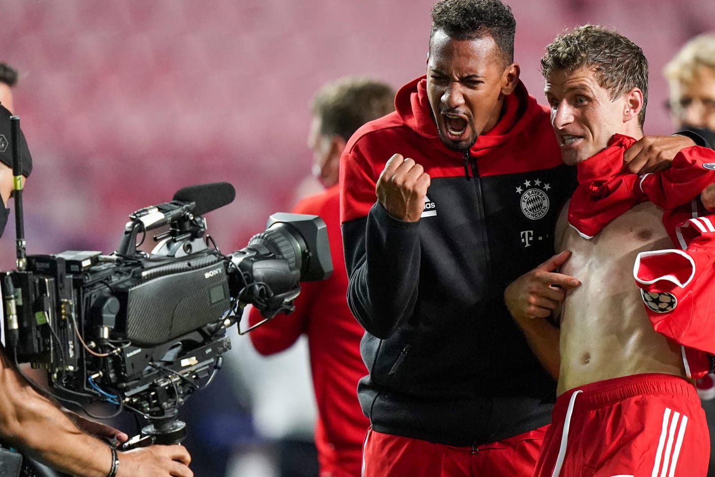 Doppelte Triple-Sieger: Jérôme Boateng und Thomas Müller.