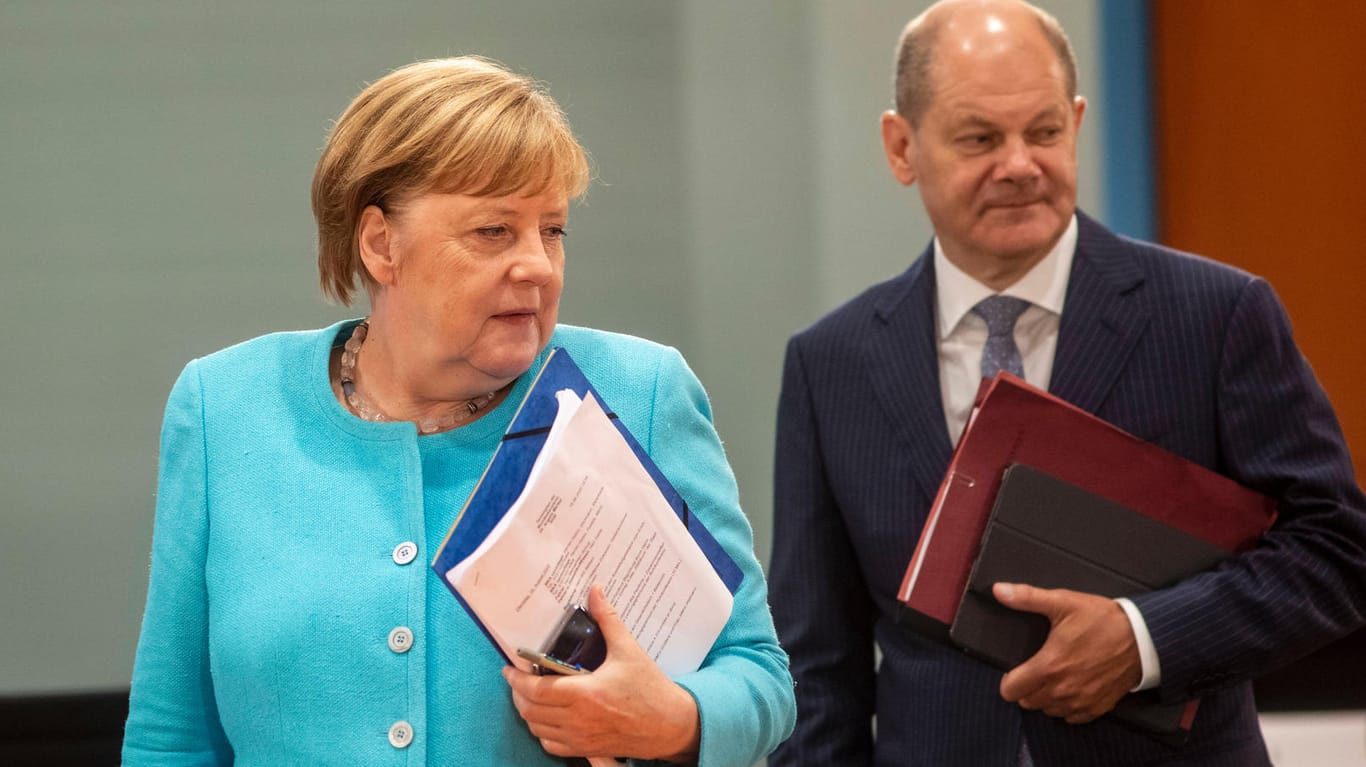 Bundeskanzlerin Angela Merkel (CDU) und Vizekanzler Scholz (SPD): Die Überwindung der Corona-Krise ist nur eines von vielen Themen im Koalitionsausschuss.