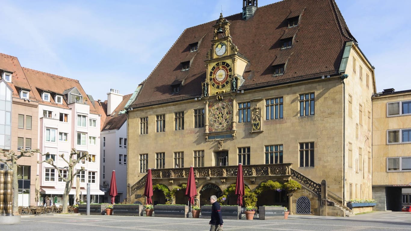 Marktplatz und Rathaus in Heilbronn: Die Stadt in Baden-Württemberg war der Schauplatz für die Gaffer.