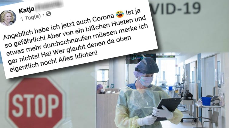 "Alles Idioten": Keine 48 Stunden nach dem Posting schrieb die Nutzerin, sie bekomme jetzt Sauerstoff, weil sie solche Atemprobleme habe. t-online.de ist dem Fall der Corona-Leugnerin nachgegangen, die nun schwer erkrankt sein soll.