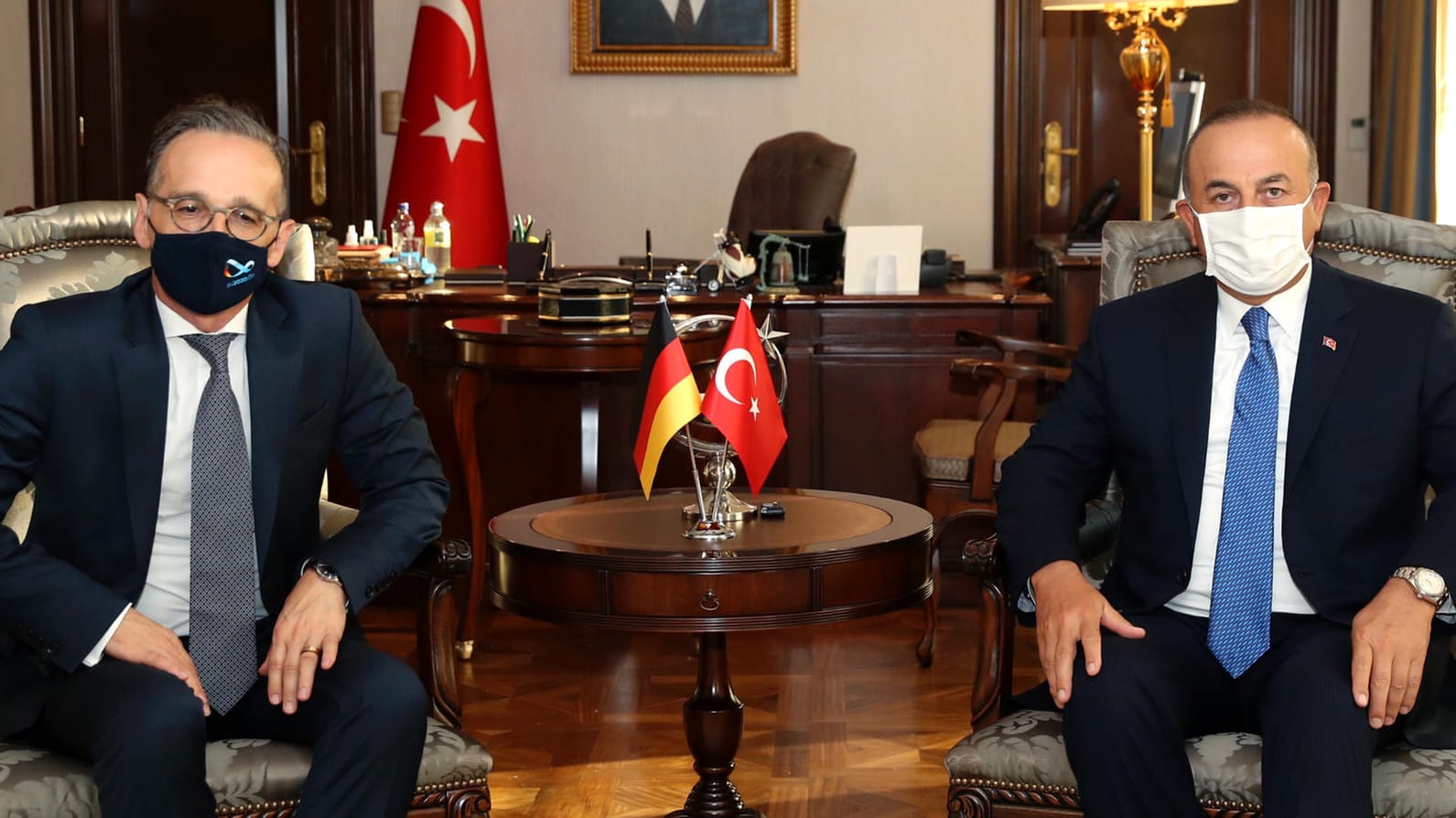 Heiko Maas und der türkische Außenminister Mevlüt Cavusoglu: Im Streit mit Griechenland warnt der türkische Politiker vor weiteren Provokationen.