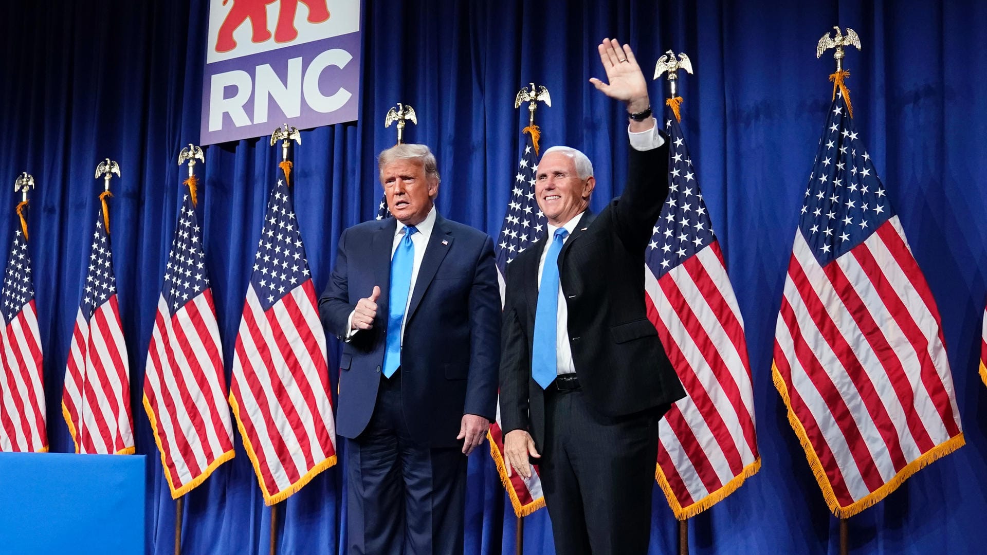 Donald Trump und Mike Pence: Der Parteitag der Republikaner in den USA geht weiter. Donald Trump und Mike Pence: Der Parteitag der Republikaner in den USA geht weiter.