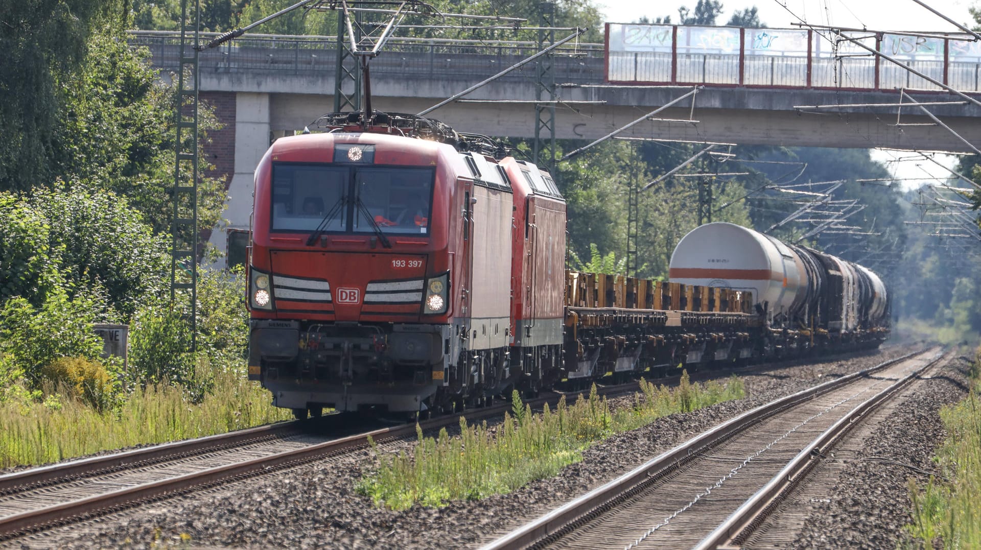 In einem stehenden Güterzug wurde der schlafende Lokführer angetroffen. (Symbolbild) In einem stehenden Güterzug wurde der schlafende Lokführer angetroffen. (Symbolbild)