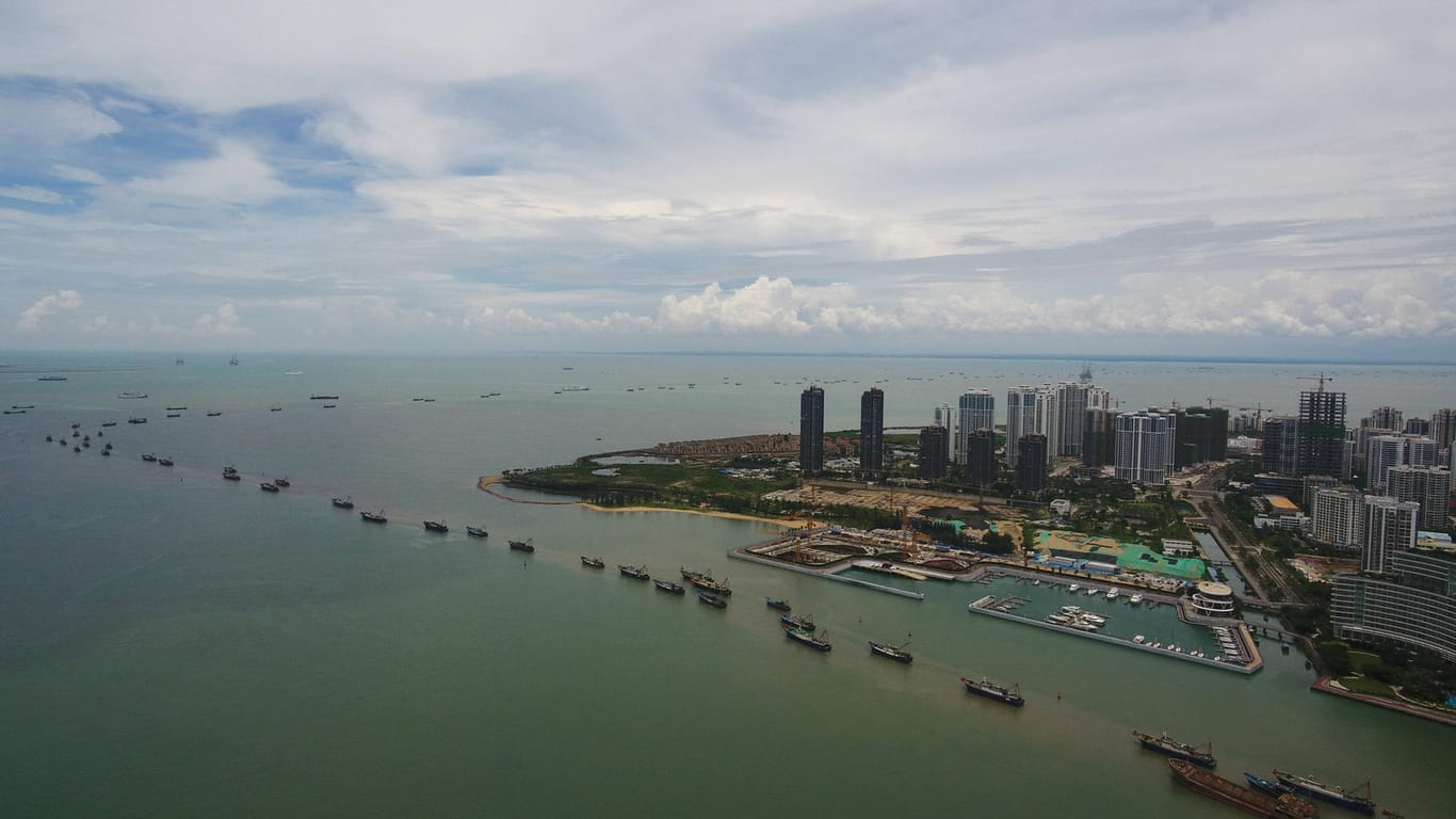 Hafen von Haikou, Hainan: Die Raketen sollen südöstlich von Hainan gelandet sein.