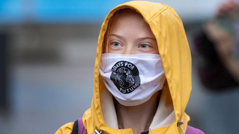 Greta Thunberg demonstriert: Die Umweltaktivistin hat die Amerikaner zum Wählen aufgerufen.