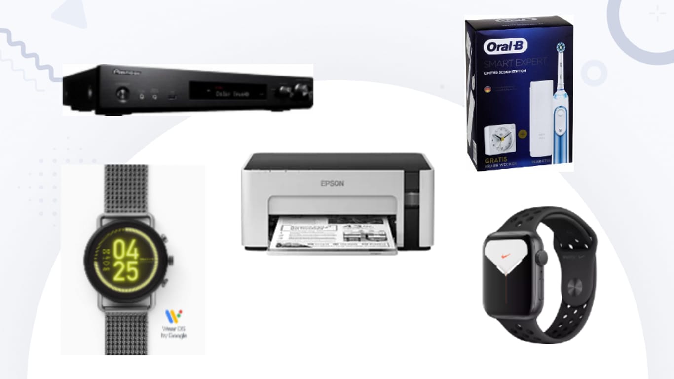 Angebote am Sonntag: Epson-Drucker, Skagen Smartwatch, Oral-B Zahnbürsten-Set und Pioneer Receiver zu Tiefstpreisen.