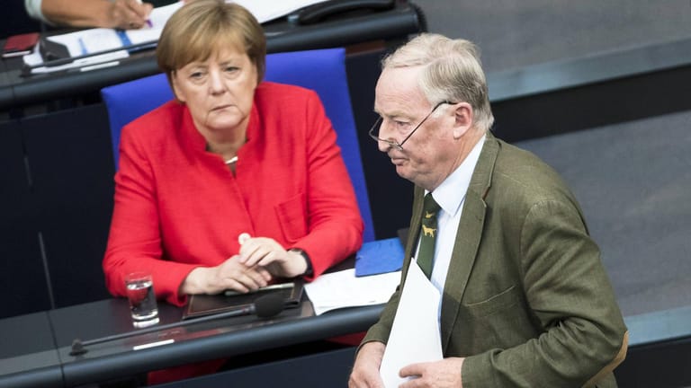 Kanzlerin Merkel und AfD-Fraktionschef Gauland: Die rechtspolitische AfD bekam nach der Flüchtlingskrise 2015 starken Zulauf.