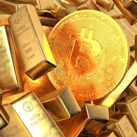 Bitcoins inmitten von Goldbarren: Ist die Währung bald das digitale Gold?