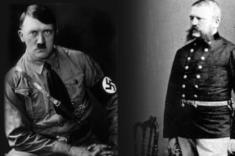 Adolf und Alois Hitler (rl.): Wie sehr beeinflusste die Erziehung den späteren Diktator? Diese Frage stellt Historiker Roman Sandgruber in einem neuen Buch (Bildcollage t-online).