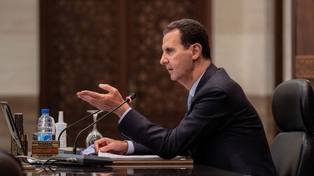 Baschar al-Assad, Präsident von Syrien, während einer Kabinettssitzung.