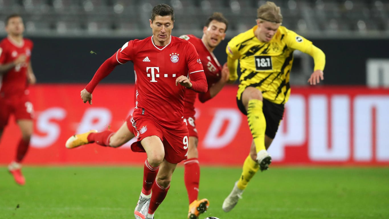 Robert Lewandowski und Erling Haaland: Sowohl der FC Bayern als auch Borussia Dortmund sollen Gründungsmitglieder der "Super League" werden.