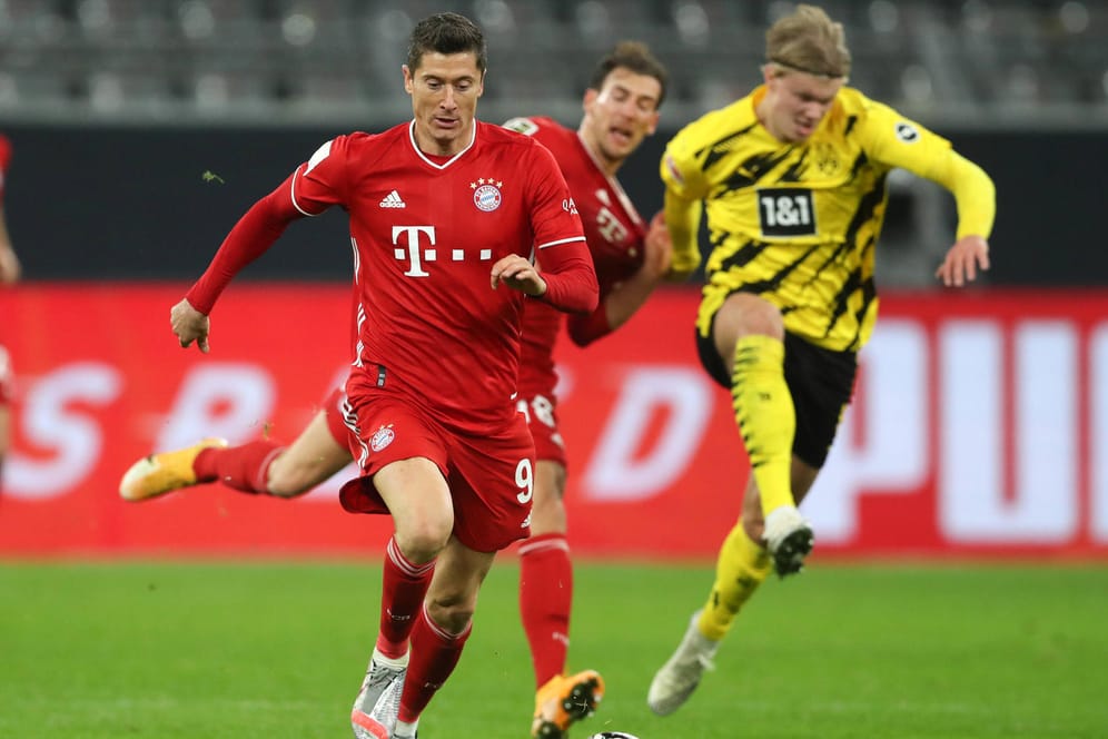 Robert Lewandowski und Erling Haaland: Sowohl der FC Bayern als auch Borussia Dortmund sollen Gründungsmitglieder der "Super League" werden.