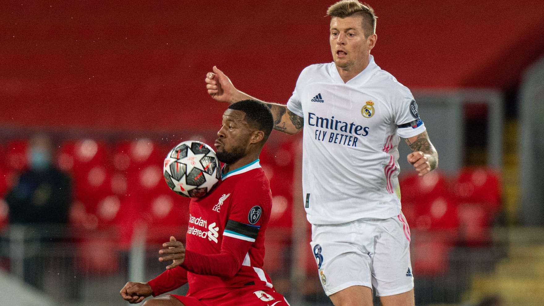 Toni Kroos im Duell mit Liverpools Georginio Wijnaldum: Beide könnten bald mit ihren Teams in der "Super League" spielen.