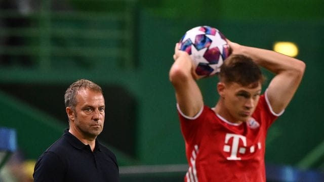 Hätte seinen Noch-Bayern-Coach Hans-Dieter Flick (l) gerne als Nachfolger von Joachim Löw beim DFB: Joshua Kimmich. Hätte seinen Noch-Bayern-Coach Hans-Dieter Flick (l) gerne als Nachfolger von Joachim Löw beim DFB: Joshua Kimmich.