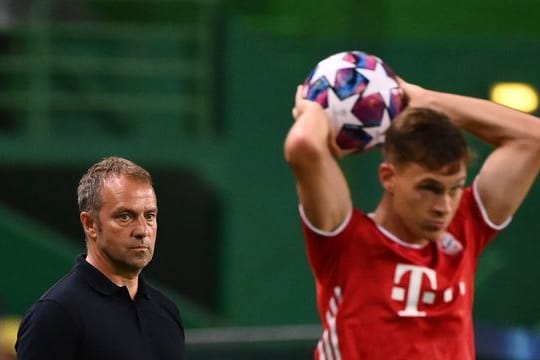 Hätte seinen Noch-Bayern-Coach Hans-Dieter Flick (l) gerne als Nachfolger von Joachim Löw beim DFB: Joshua Kimmich.