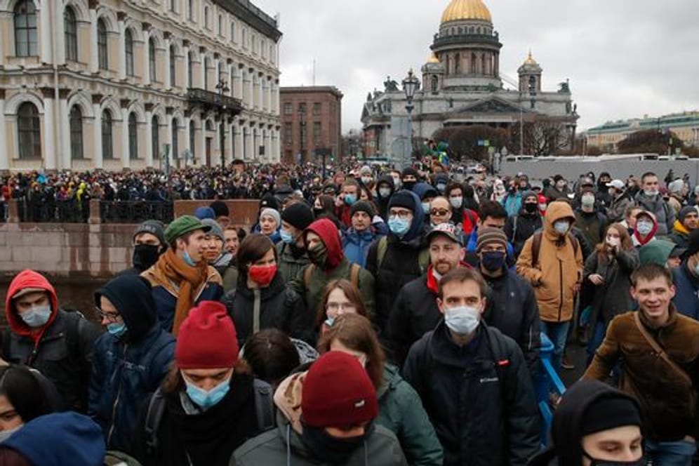 Die russischen Behörden hatten davor gewarnt, an den nicht genehmigten Protesten für Kremlgegner Nawalny teilzunehmen.