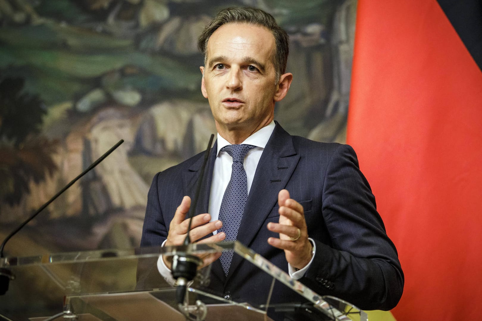 Bundesaussenminister Heiko Heiko Maas in Moskau (Archivfoto): Der Bundesaußenminister warnt vor Instrumentalisierung durch Russland. , SPD, aufgenommen waehrend einer Pressekonferenz nach dem Gespraech mit Sergej Wiktorowi
