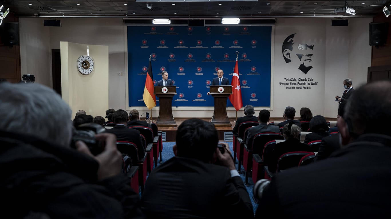 Außenminister Heiko Maas am 18. Januar in Ankara: Corona-Tests sind bei solchen Treffen laut Maas´ Ministerium selbstverständlich.