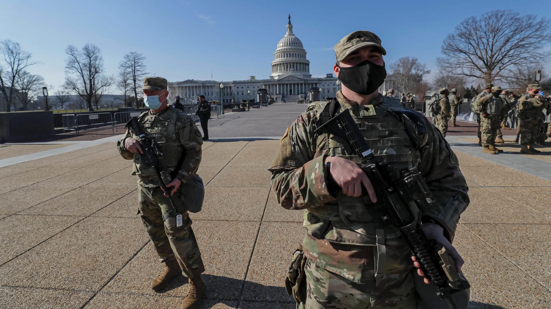 US-Soldaten am Kapitol der Vereinigten Staaten: Die USA verzeichnen die höchsten Militärausgaben weltweit.