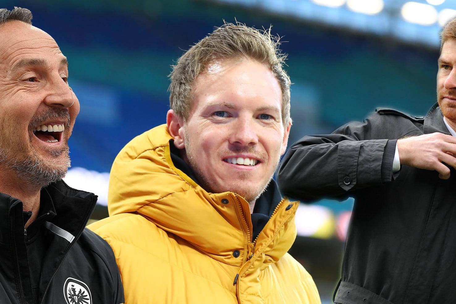Julian Nagelsmann (Mitte) könnte mit einem Wechsel zum FC Bayern Adi Hütter (li.) und André Villas-Boas (re.) verdrängen.